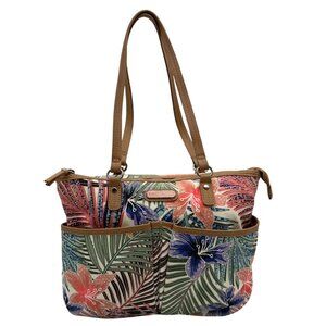 Tyler Rodan Tan Floral Shoulder Bag & Coin Purse